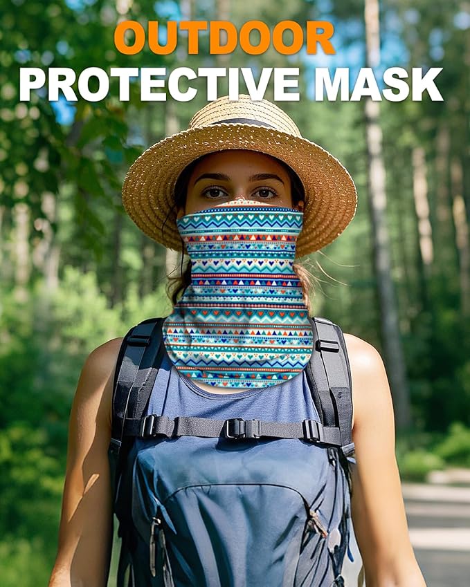 4Pack Neck Gaiter for Men Women Face Cover Mask Head Wrap Balaclava Headwear Bandana Headband Magic Scarf
