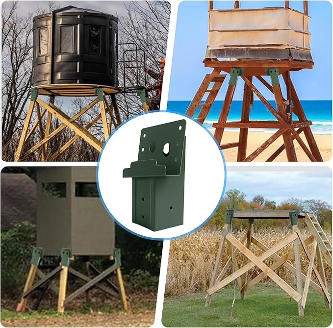 4 Pcs Outdoor 4x4 Compound Angle Brackets,Deer Stand Brackets for Deer Stand, Hunting Blinds and Tree Houses