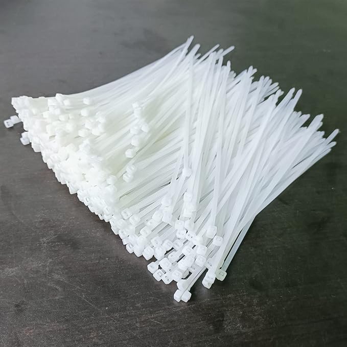 Zip ties 1000 pcs 8 inch Cable Ties Heavy Duty, Premium Plastic Wire Ties with 40 LBS Tensile Strength, UV Resistant Cable Ties, Self-Locking White Nylon Tie Wraps Straps for Indoor and Outdoor