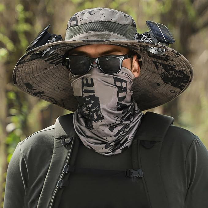 Solar Powered FanHat,Cool Fan Hat, Bucket Sun Hat with Built-in Fan, Outdoor Unisex Men & Women Bucket Hat, Portable for Fishing and Beach Multi