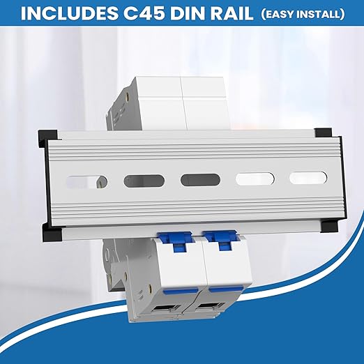 DC Circuit Breaker 10A 2P 500V, Miniature Disconnect Switch for Solar PV System, MCB Thermal Magnetic Trip with DIN Rail Mount C10