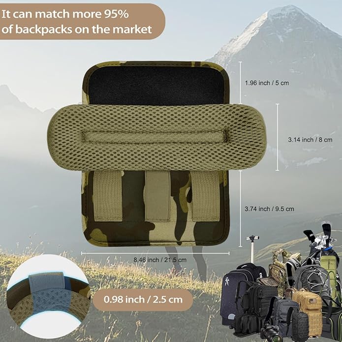 ZINMARK 2Pcs Thick Cushioned Shoulder Pads, Anti-Slip Design and Breathable Mesh Pads for Shoulder Strap,Soft and Comfortable