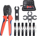 MC-4 Connector kit, Solar Cable Connector kit, 6 Pairs of Solar Connectors, 2 Spanner Wrenches and a Wire Crimper, Photovoltaic System Connector kit, for Solar Panel Cable Assembly