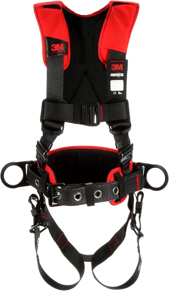 3M Protecta Comfort Construction Style Positioning Harness 1161207, Black, X-Large, 1 EA/Case