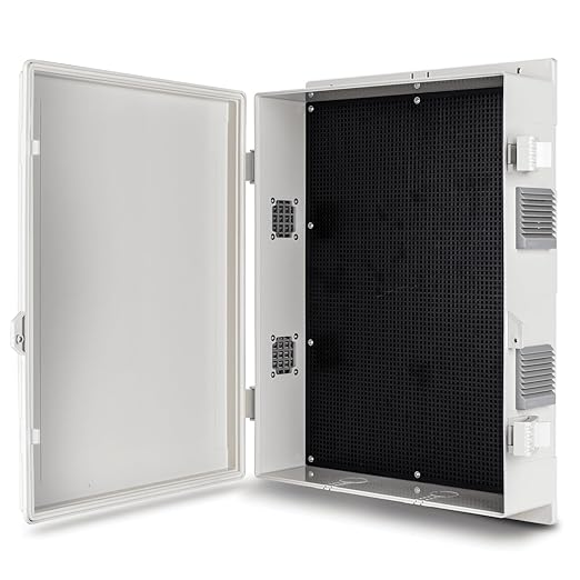 Outdoor Electrical Junction Box, ABS Water Resistant Enclosure with Internal Mounting Panel & Hinged Cover (18.1" H* 12.6" L* 4.3" W)