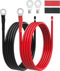 8 AWG Battery Cables 8 Gauge Solar Panel Wire Tinned Copper Extension Cable with 5/16'' Lugs for RV Solar Panel Car Automotive (8AWG 8FT)