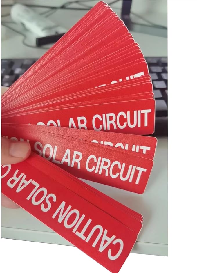 250 PCS Caution Solar Circuit Stickers - CDXHOME Photovoltaic PV Warning Labels, Waterproof UV Resistant Vinyl with Strong Adhesive, for Code-Compliant Marking