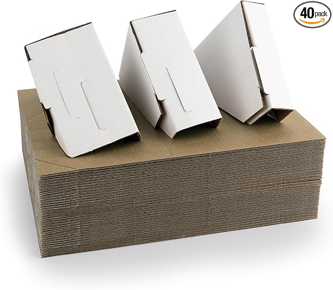 Golden State Art, 40 Pack Adjustable Cardboard Corner Protectors, Fits 1", 1.5" and 2.1" Frames, Edge Protectors for Shipping Paintings, Picture Frame, Packing Item Edge Protection