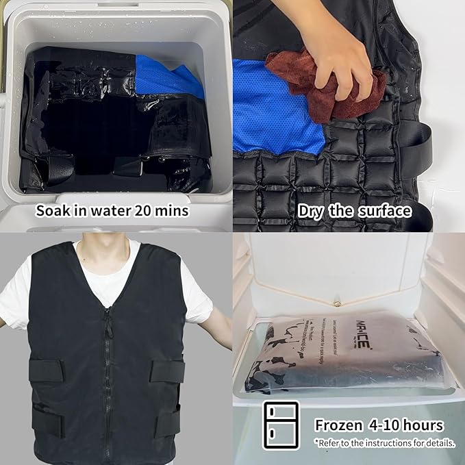 Cooling Vest with Ice Cells, Adjustable Unisex Cold Vest for Hot Weather, Reusable Cooling Gear for Outdoor Work