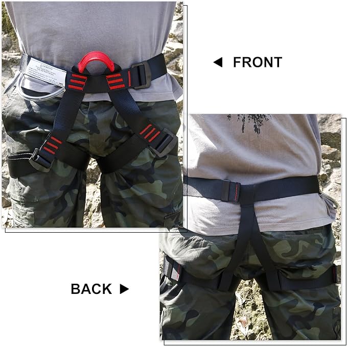 NewDoar Climbing Harness, Mountaineering Rock Climbing Harness, Half Body Harness for Rappelling Fire Rescuing Tree Climbing