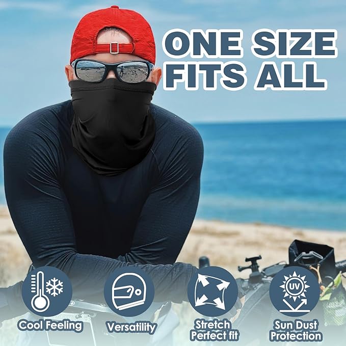 Achiou Neck Gaiter Face Cover Scarf, UV Protection Mask for Men and Women,Soft Windproof, Hiking Cycling Running