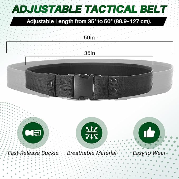 MAOPINER 10 in 1 Police Utility Belt, Tactical Security Guard Duty Belt, Law Enforcement Modular Equipment System, Military Tactical Utility Belt with Pouches, Black Molded Duty Belt Set
