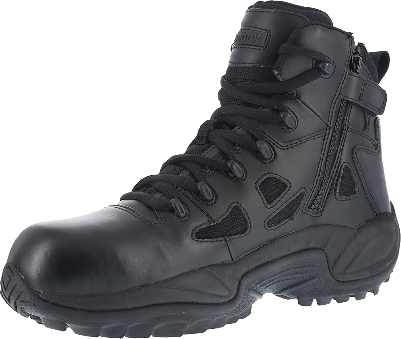 Reebok Men's Rb8694 Rapid Response Rb Composite Toe 6" Tactical Stealth Boot Sidezipper Desert Tan Military & Tactical Boots