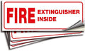 iSYFIX Fire Extinguisher Inside Signs Stickers – 4 Pack 8x3 Inch – Self-Adhesive Vinyl Decals, Laminated for UV, Weather, Scratch, Fade Resistance, for Cars, Trailers, Rv's, Trucks and Vehicles