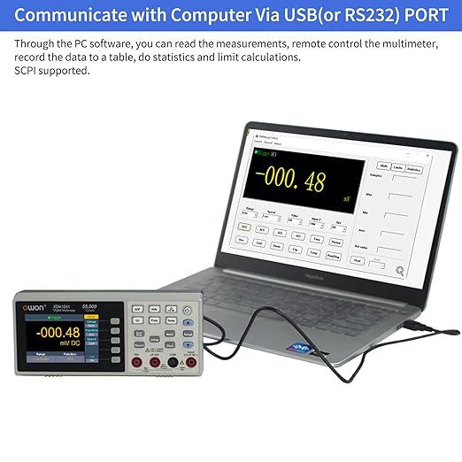 OWON Desktop Digital Multimeter with 3.5-inch LCD Display, Measures AC/DC Current, Voltage, and Temperature with True RMS Capability,Designed for Laboratories, Instruments, and Factories XDM1041