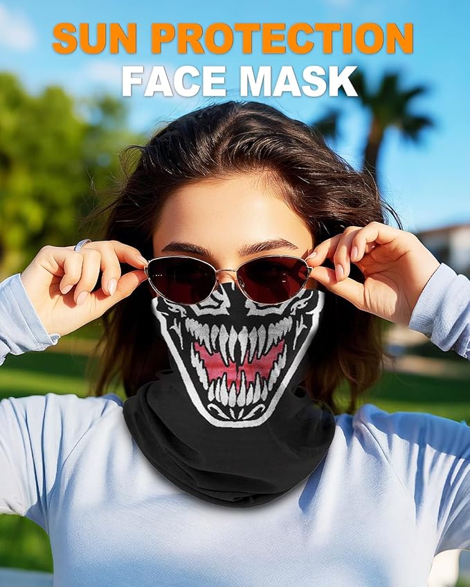 4Pack Neck Gaiter for Men Women Face Cover Mask Head Wrap Balaclava Headwear Bandana Headband Magic Scarf