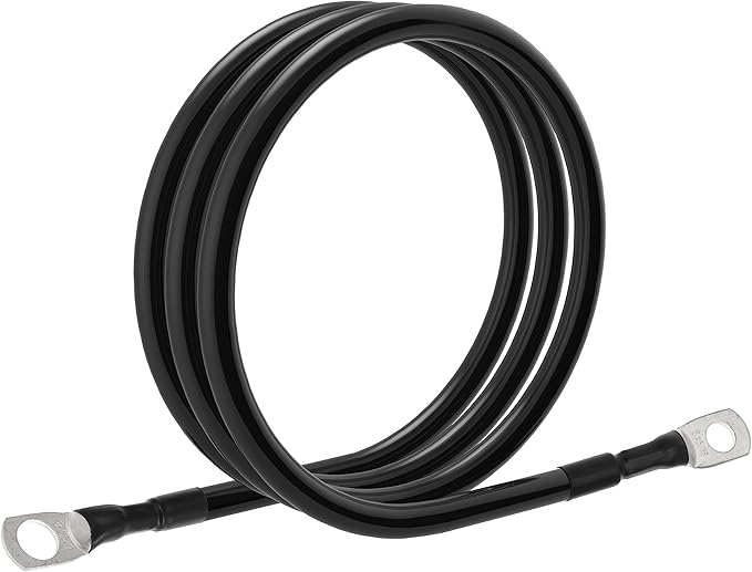 6 AWG Battery Cable 6AWG Gauge Battery Inverter Cables for Automotive Solar Marine Boat RV Car Motorcycle (6 AWG, 2FT, 3/8"+5/16")