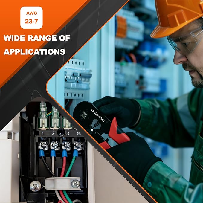 AWG 23-7 Ferrule Crimping Tool Kit with 1800PCS Connectors, Self-Adjustable Ratchet Crimper Pliers for Wire Ferrule End & Ring Terminals, Electrical & Automotive Crimping Tool