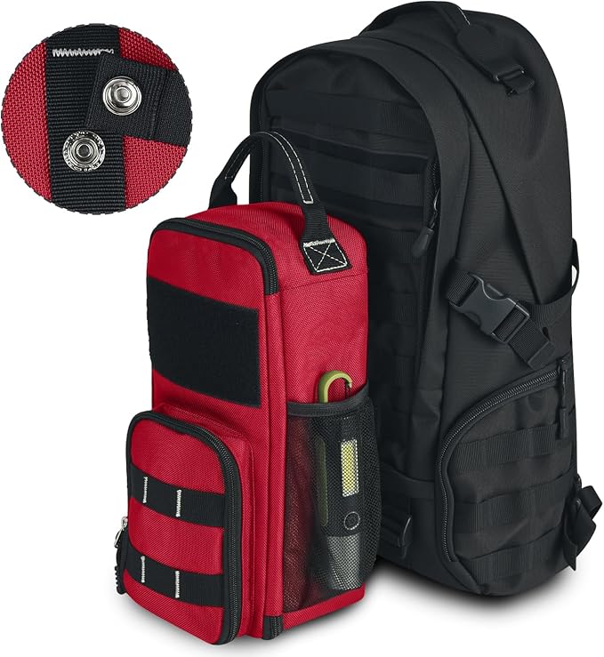 LAKE OF FIRE 12.6" Small Tool Bag Pouch for Men with Multiple Pockets, Waterproof Heavy Duty Tool Bag Organizer with Zipper and Portable Handle (Red)