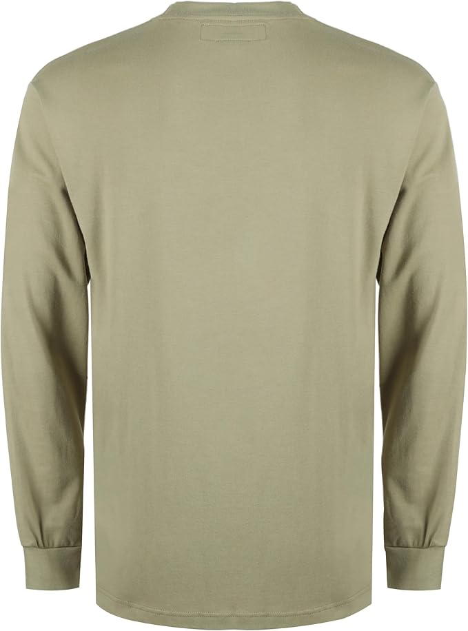 KONRECO FR Shirts for Men Long Sleeve 7oz Cotton Flame Resistant/Fire Retardant CAT2 Henley Shirt