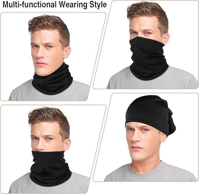 2 Pack Winter Neck Gaiter Warmer for Men&Women,Windproof Face Cover Fleece Face Mask Scarf for Cold Weather Sport