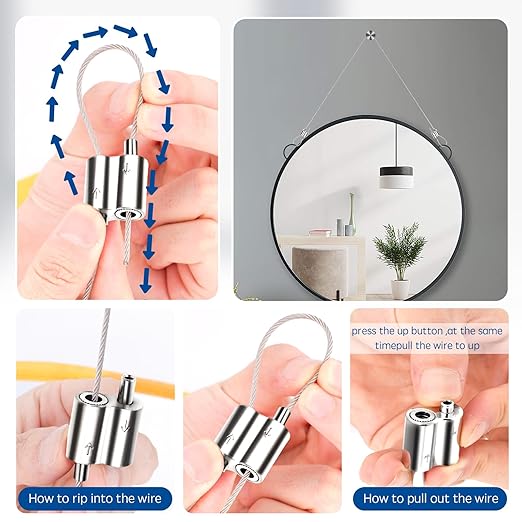 1/16 Inch M3 Stainless Steel Wire Rope Cable Clip Clamp, 1/16" Two Way Wire Rope Clips for 1/16 Inch (1.5mm-2.0mm) Stainless Steel Cable/Wire Rope - 10 PCS