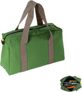 Canvas Wide Mouth Tool Bag, Large Capacity Tool Bags for Men, Portable Home Tool Organizer for Storage Handbag for Screwdrivers, Wrench, Plier, Nails, Pliers Repair Hand Tools (Green-16 Inch)