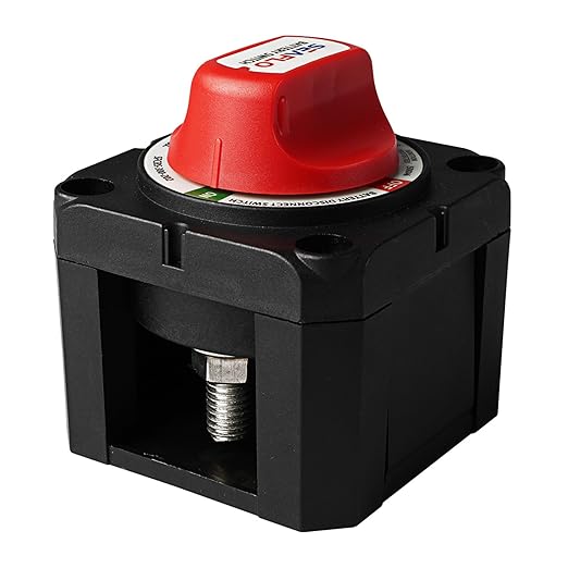 SEAFLO 12V/24V/48V Battery Disconnect Switch Isolator Switch for Marine, Boat, Car, RV, and ATV Vehicles (On/Off)