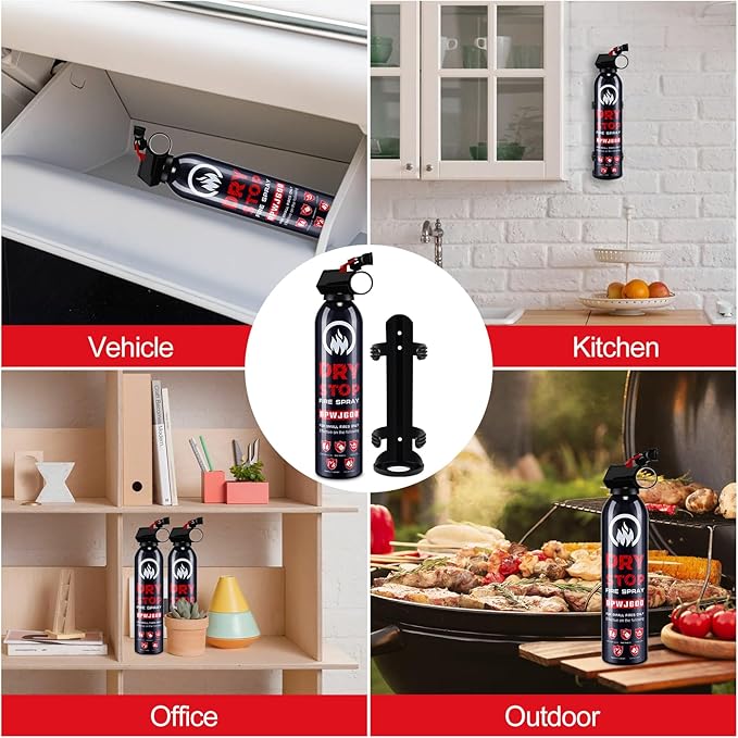 4 Pack Dry Chemical Fire Extinguisher - Portable ABC Fire Extinguisher for Home and Vehicle, Compact Fire Extinguisher for Kitchen, Car, Office, Easy to Use