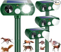 4-Pack Solar Ultrasonic Animal Repellent for Garden Protection Stop Yard Damage Instantly Deer Cat Squirrel Dog Skunk Rabbit & Raccoon Deterrent Weatherproof Outdoor Animal Control Safe for Kid & Pet
