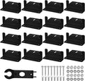 Tatuo 16 Sets Solar Panel Mounting Brackets Z Bracket Aluminum Alloy Solar Panel Mounting Brackets Kit with Nuts and Bolts for Boat, Wall and Other Off Gird Roof Installation, Black