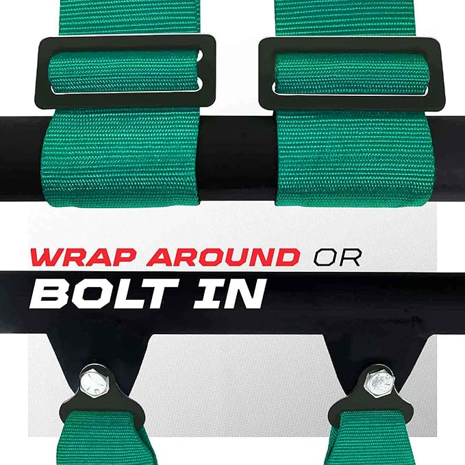1pc 4 Point Harness for Bucket Seat Push Release 10 Color Harnesses Racing Harness 4 point Race Car UTV, RZR (Teal, 3in)