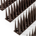 OFFO Bird Spikes Pigeon Outdoor Spikes for Cat Keep Birds Raccoon Woodpecker Away Covers 40 Feet(12.2m), Brown
