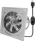 6 Inch Exhaust Fan with Speed Controller,235CFM Kitchen Exhaust Fan with Damper, 110V 40W Wall Ventilation Fan, Stainless Steel Extractor Fan for Window, Basement, Bathroom(6-inch Silver)