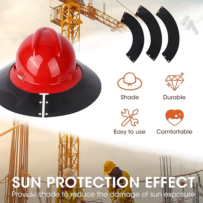 Premium Hard Hat Visor Compatible with Standard V-Gard Full Brim Attachment for Men or Women Working Outside