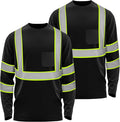 W&H Hi Vis Safety Long Sleeve Shirts Reflective High Visibility Birdeyes Class 3 Shirts,Construction Work