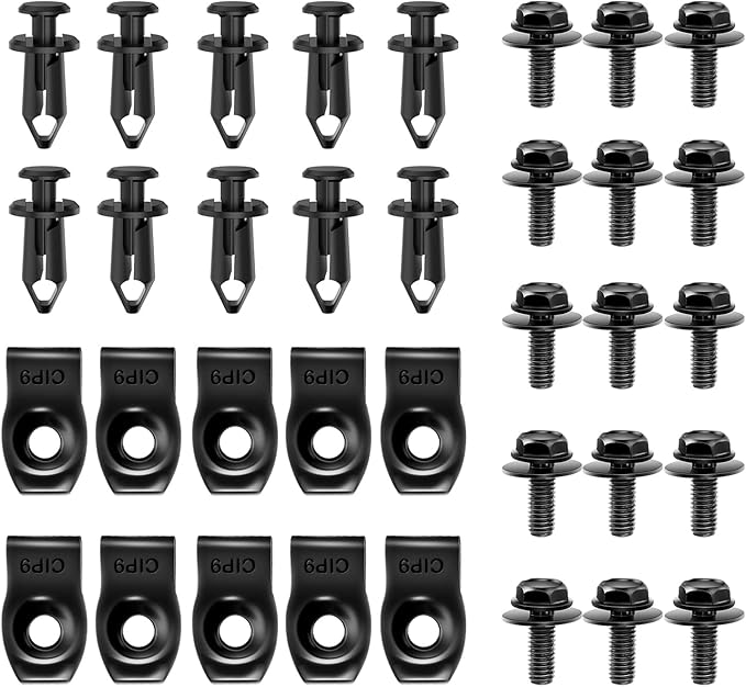 Nilight 35PCS Engine Under Cover Splash Shield Guard Body Bolts Bumper Fender Liner Push Retainer Fastener Rivet Clips Extruded U-Nuts for Infiniti G35 G37 FX35 FX45 EX35 Nissan 370Z 350Z