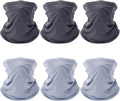 6 Pack Neck Gaiter for Men Women Gator Summer UV Dust Mask Cooling Neck Gaiters Face Cover for Sun Protection Scarf Bandana