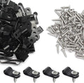 100 Pcs 1/4 Inch Black Nylon Screw Mounting R-type Cable Clip Wire Clamp, 6.4mm Cable Clip Wire Clamp for Wire Management, Stainless Steel Screws Includedc