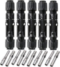 ZOOKOTO 1500V 1000V Solar PV Connector 50A Solid Tinned Copper Terminal Solar Panel Connector PV Plug Tinned Copper Pins IP68 Waterproof 5 Pairs (10mm2 (8AWG))