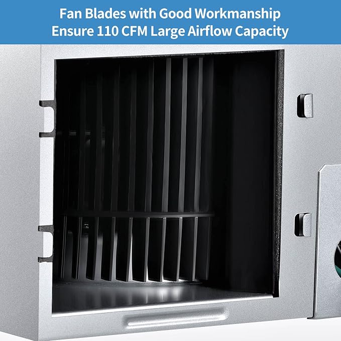 Bathroom Exhaust Fan 110 CFM Very Quiet with Matel Housing, Ceiling Mount Ventilation Fan Large Air-flow Capacity, Energy-Saving Household Bath Vent Extractor, White Plastic Grille