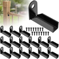 16 Pcs Fence Mounting Bracket for 1" x 1" Square Rails, Carbon Steel Fence Mounting Bracket, Fence Panel Internal Connector - Black