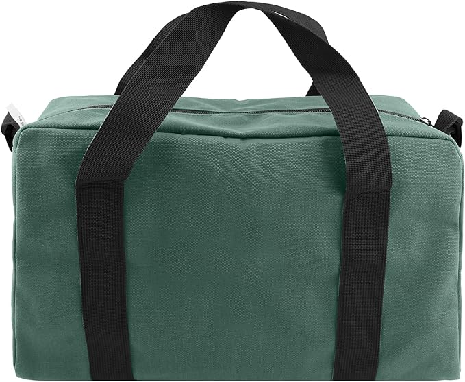 Small Tool Bag,Close Top Wide Mouth Tool Organizer Bag,Large Capacity Tool Bags for Men,Canvas Tool Storage Bag for Storage Handbag for Screwdrivers,Wrench,Pliers Hand Tools (DarkGreen, 18 Inch)
