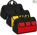 Sanwuta 3 Pack Tool Bag for Men with Waterproof Hard Bottom, Heavy Duty Tool Bag Wide Mouth Tote for Various Instrument, Electrician Carpenter Mechanic(Black Red, Blue, Yellow,16 Inch,Classic)