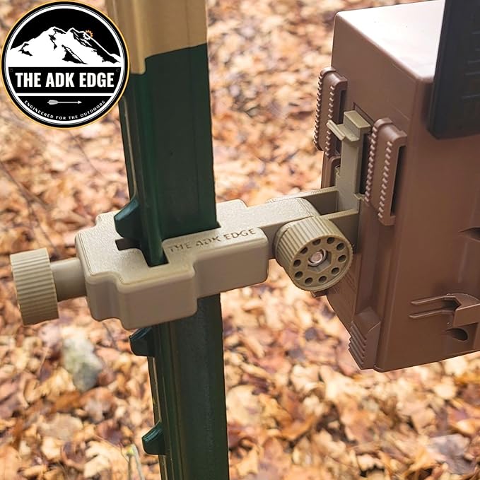 The ADK Edge T-Post Trail Camera Mount V2 Compatible with Moultrie Edge / 2/3 / Solar – Custom Designed, Tool-Less, Tilt, Adjustable, Versatile, Durable, Trail Camera Mounting Bracket