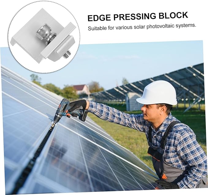 12pcs Solar Panel Rack Clips Durable Mid End Clamps for Household Solar Installations Easy to Install Versatile Support Buckle for Outdoor Use