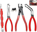 4-in-1 Automotive Clip Pliers Set, Electrical Disconnect & Connector Removal Tool Kit with Straight & 60° Angle Pliers, Separator & Hose Clamp Plier for Car Truck SUV Repair, Mechanics & DIY