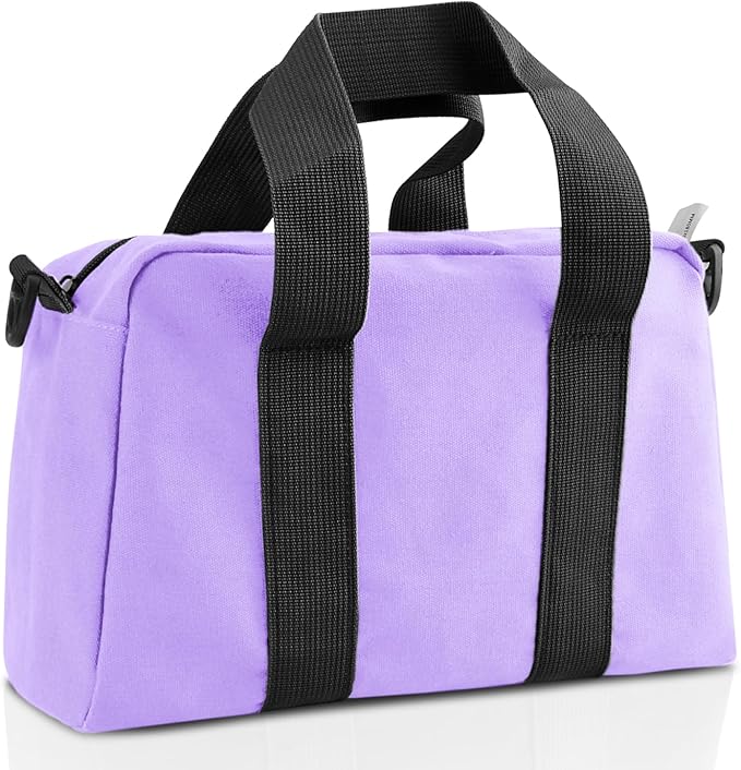 Small Tool Bag, Canvas Tool Storage Bag, Large Capacity Multipurpose Zipper Soft Tote Organizer Pouch for Electrician, Plumbing, Gardening,Tools Bags for Men (Purple, 12 Inch)
