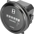 Mechanical Hour Meter Gauge 2" Round Quartz Hourmeter Waterproof for Boat Generator Motorcycle ATV UTV Lawn Mower Tractors Engine AC/DC 12V-80V