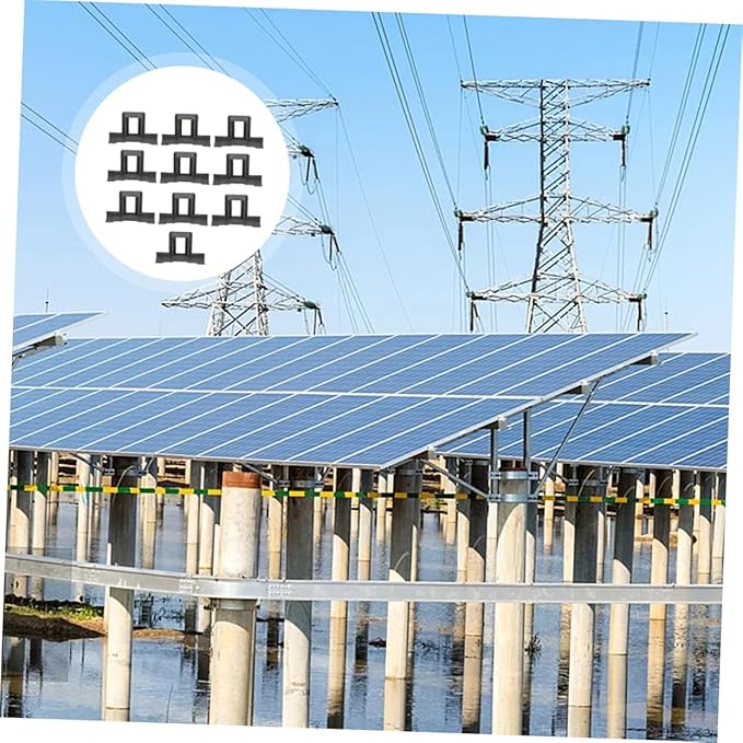 TOYANDONA 12pcs Solar Panel Ground Clamp Guide Clamp Solar Module Clip for Outdoor Cleaning Equipment Drainage Clips